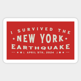 I Survived The New York Earthquake // Vintage Text Design Sticker